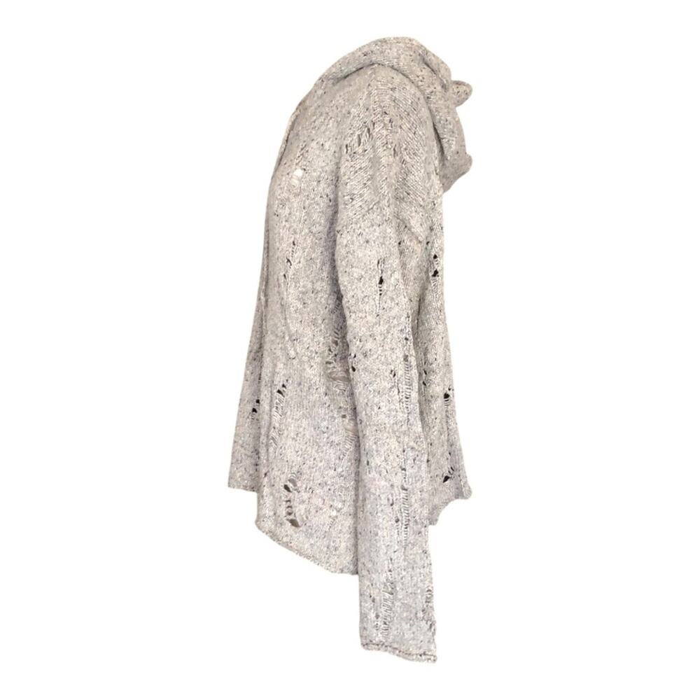 Lovestitch NWT Sweater Gray Open Knit Hooded Long Sleeve Loose Womens M/L - Picture 4 of 12